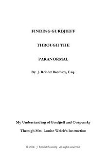 Finding Gurdjieff through the Paranormal