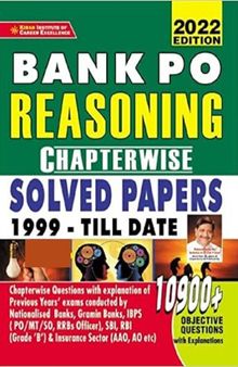 Kiran Bank Po Reasoning Chapterwise Solved Papers 1999 Till Date (English Medium)