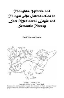 Thoughts, Words and Things: An Introduction to Late Mediaeval Logic and Semantic Theory