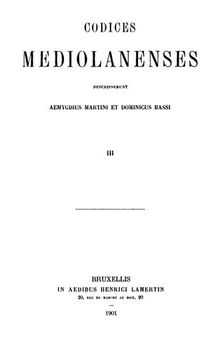 Catalogus Codicum Astrologorum Graecorum 3 : Codices Mediolanenses