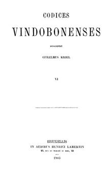 Catalogus Codicum Astrologorum Graecorum 6 : Codices Vindobonenses