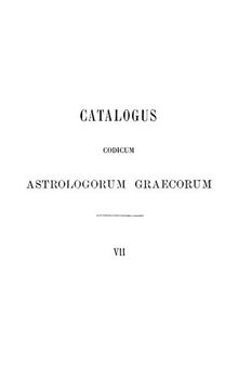 Catalogus Codicum Astrologorum Graecorum 7 : Codices Germanici