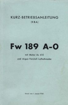 Fw 189A Kurz-Betriebsanleitung