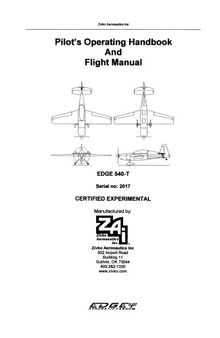 Pilots Operating Handbook And Flight Manual EDGE 540-T 