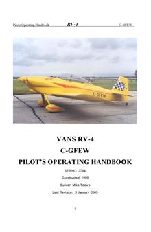 VANS RV-4 C-GFEW. Pilot’s Operating Handbook
