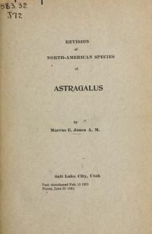 Revision of North-American species of Astragalus.