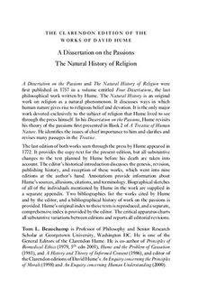 A Dissertation on the Passions; The Natural History of Religion: A Critical Edition