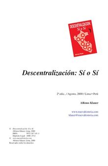 Descentralización: sí o sí (Perú)