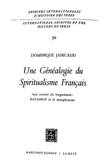 Une Généalogie du Spiritualisme Français