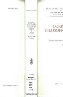 Corpus dei papiri filosofici greci e latini. Testi e lessico nei papiri di cultura greca e latina. Vol. 2: Gnomica