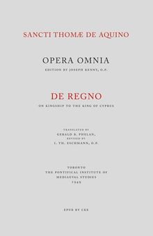 De Regno (English: On Kingship To The King Of Cyprus)
