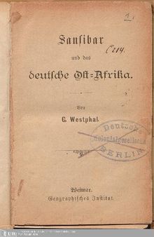 Sansibar und das deutsche Ost-Afrika