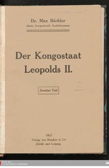 Der Kongostaat Leopolds II. Die Eingeborenen und die Kultivationspolitik