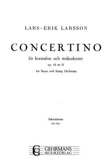 Concertino, Op. 45, No. 11 - String Bass and Piano