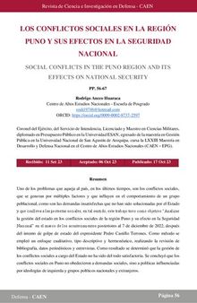 Los conflicto sociales en la región Puno y sus efectos en la seguridad nacional