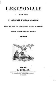 Cæremoniale juxta ritum S. Ordinis Prædicatorum