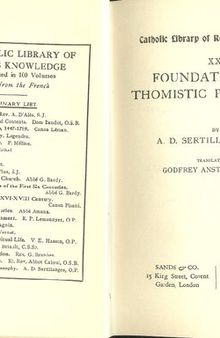 The Foundations of Thomistic Philosophy