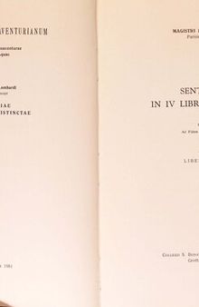 Sententiæ In IV Libris Distinctæ (3° ed.): Tom. II, Liber III et IV