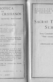 Sacræ Theologiæ Summa (vol. 1): Theologia Fundamentalis: Introductio in Theologiam, De revelatione christiana, De Ecclesia Christi, De S. Scriptura