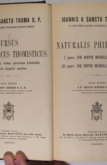 Naturalis Philosophiæ: I. pars: De ente mobili in communi, III. pars: De ente mobili corruptibili
