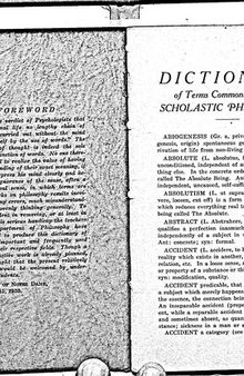 Dictionary of Terms Commonly Used in Scholastic Philosophy