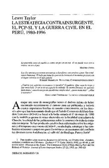 La estrategia contrainsurgente, el PCP-SL y la guerra civil en el Perú, 1980-1996