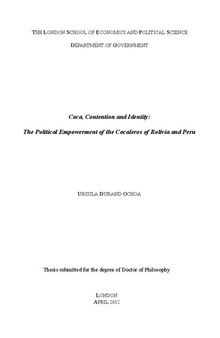 Coca (Erythroxylum coca), Contention and Identity: The Political Empowerment of the Cocaleros of Bolivia and Peru