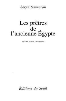 Les Prêtres de l'ancienne Egypte