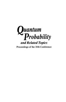Quantum Probability and Related Topics: Proceedings of the 30th Conference