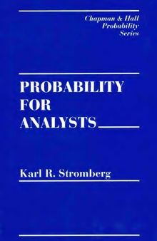 Probability for Analysts (Chapman & Hall CRC Probability Series)