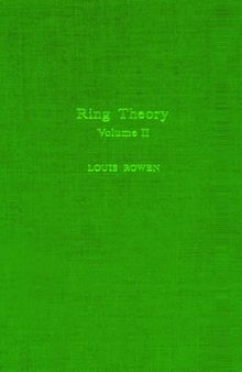 Ring theory V2, Volume 127-II (Pure and Applied Mathematics)
