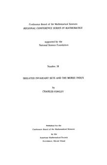 Isolated Invariant Sets and the Morse Index (Conference Board of the Mathematical Sciences Series No. 38)
