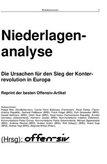 Niederlagenanalyse: Die Ursachen für den Sieg der Konterrevolution in Europa