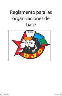 Reglamento para las organizaciones de base. Unión de Jóvenes Comunistas (UJC)