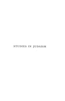 Studies in Judaism  I-III 