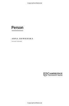 Person (Cambridge Textbooks in Linguistics)
