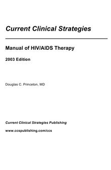 Manual of HIV AIDS Therapy