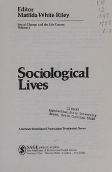 Sociological Lives: Volume 2