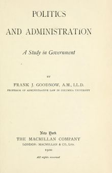 Politics and Administration