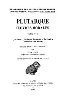 Plutarque: Oeuvres morales, Tome VIII: Traités 42-45