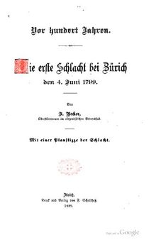 Die erste Schlacht bei Zürich den 4. Juni 1799