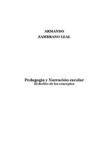 Pedagogía y narración escolar. El declive de los conceptos