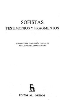 Sofistas: testimonios y fragmentos