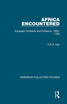 Africa Encountered: European Contacts and Evidence, 1450–1700