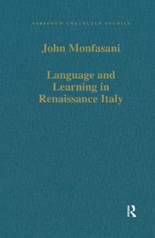 Language and Learning in Renaissance Italy: Selected Articles