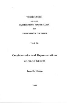 Combinatorics and Representations of Finite Groups