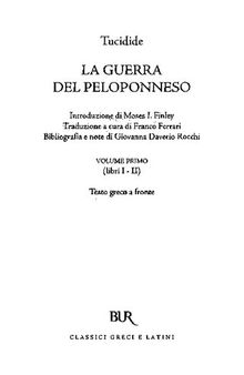 Tucidide: La guerra del Peloponneso (libri I-VIII), tre volumi in uno