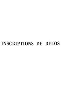 Inscriptions de Delos (7 volumes in one)