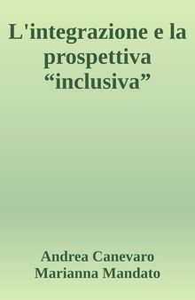 L'integrazione e la prospettiva inclusiva