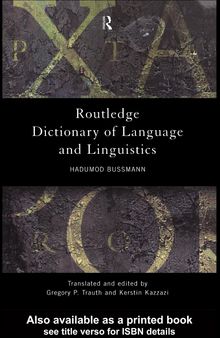 Routledge Dictionary of Language and Linguistics